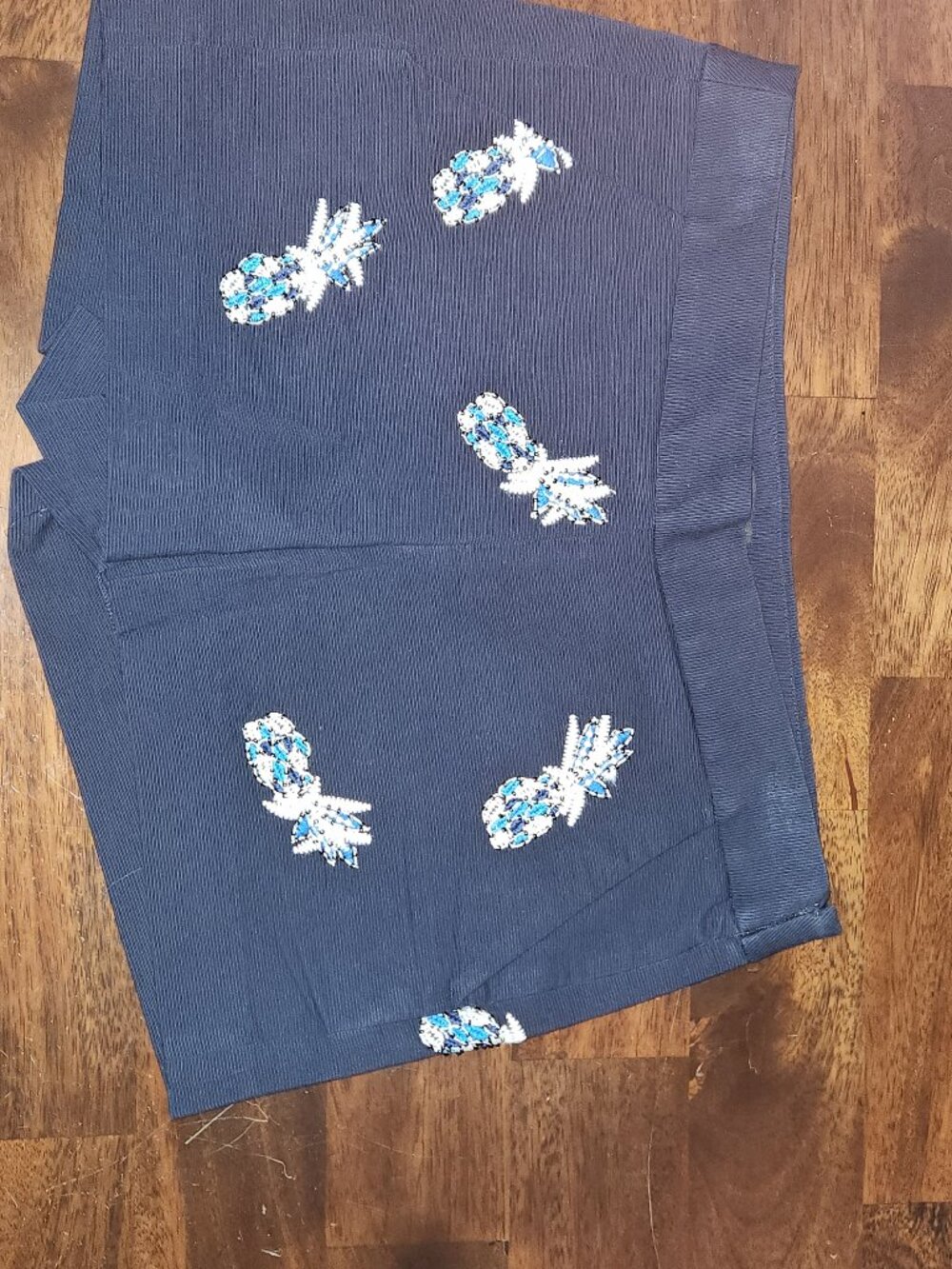 LOFT Navy Beaded Pineapple Shorts NWT OOP